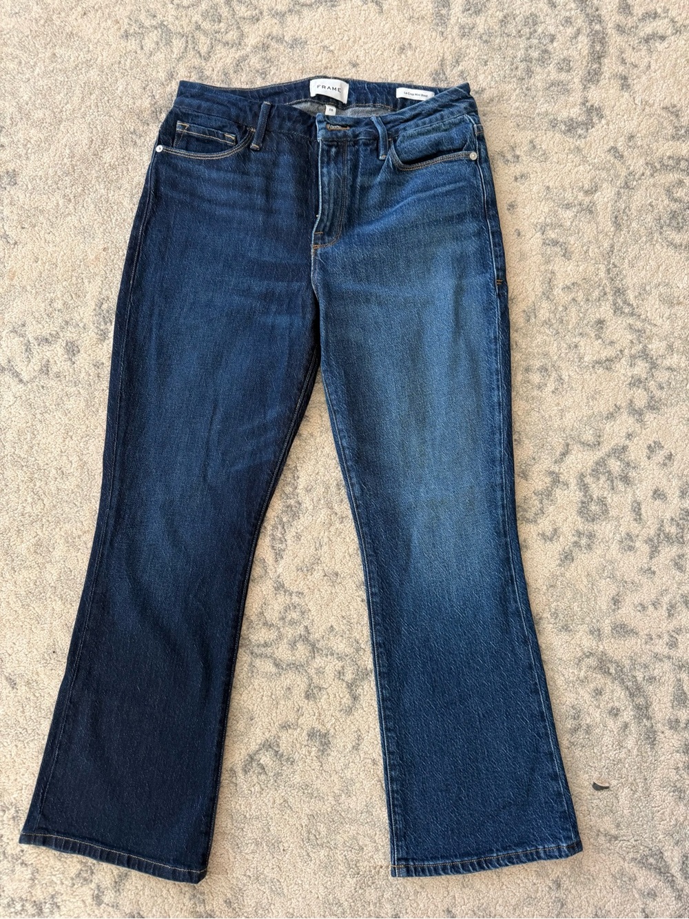 FRAME Le Crop Mini Boot Two-Tone Jeans Size 28